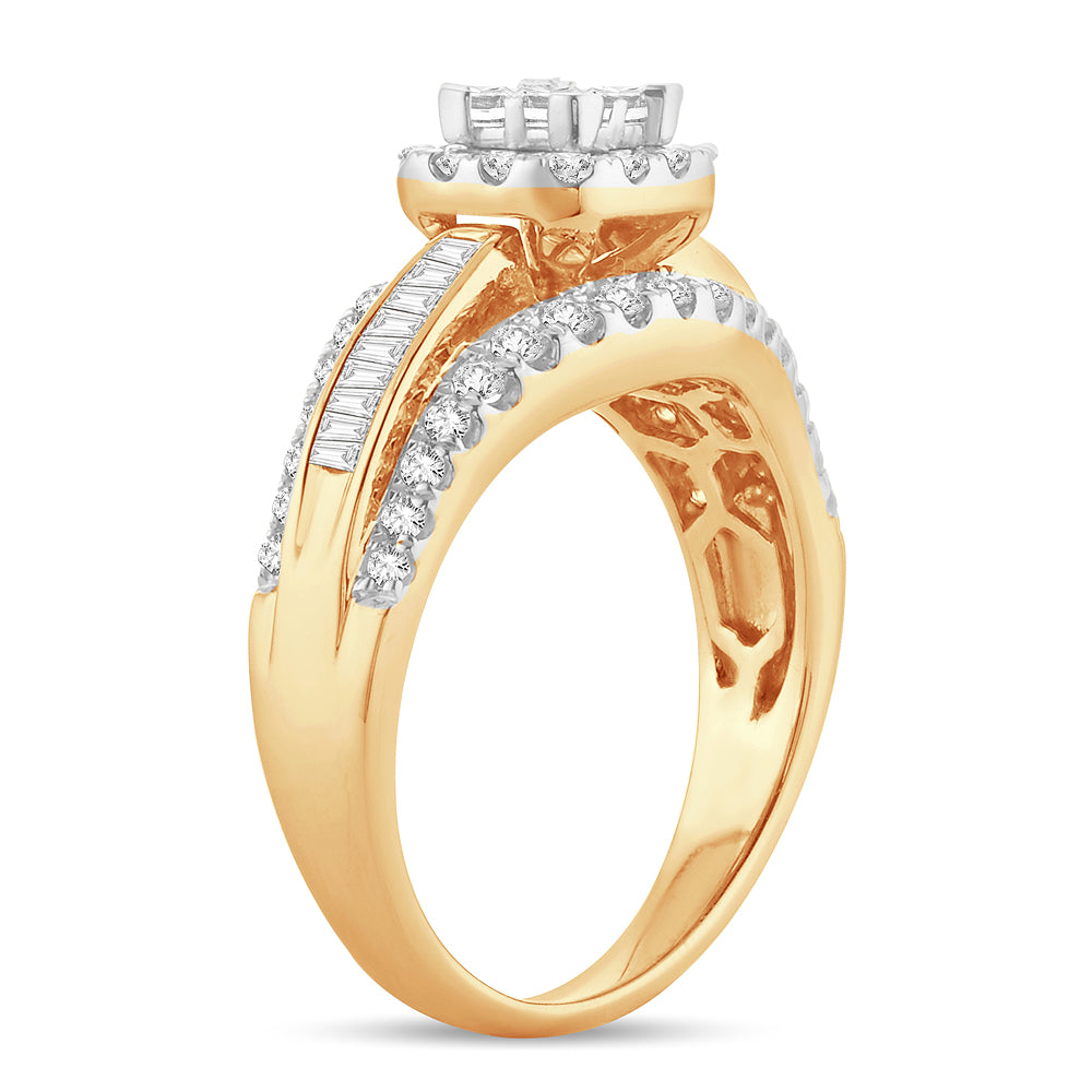 14K  1.00CT Princess Cut Diamond Bridal Ring