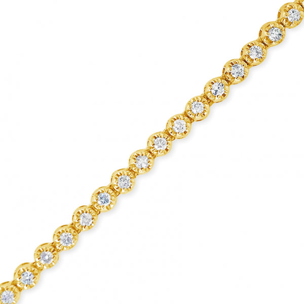 10K Solid Yellow Gold 3.60 CTW Round Cut Diamond Tennis Necklace