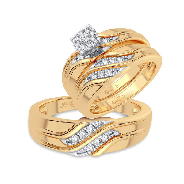 14K 0.20CT Diamond Trio Set
