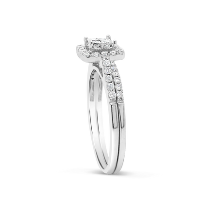 Diamond Engagement Ring .51 CTW 14K White Gold Bridal Set