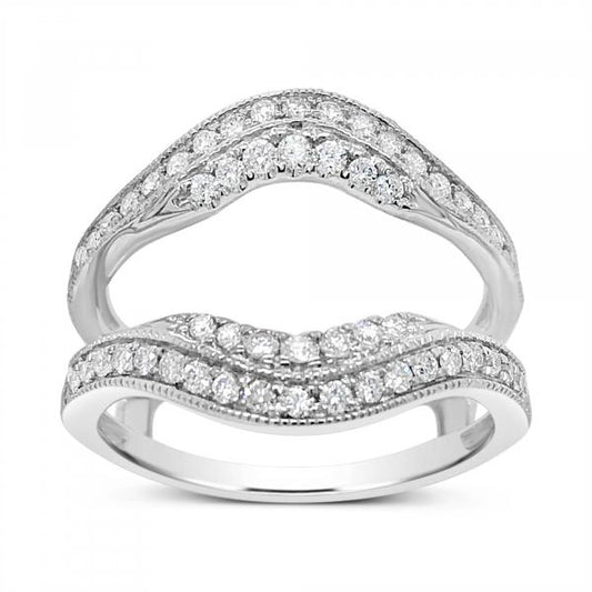 Diamond Ring Jacket .50 CTW Round Cut 14K White Gold