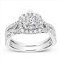 Diamond Halo Engagement Ring .75 CTW Princess & Round Cut 14K White Gold