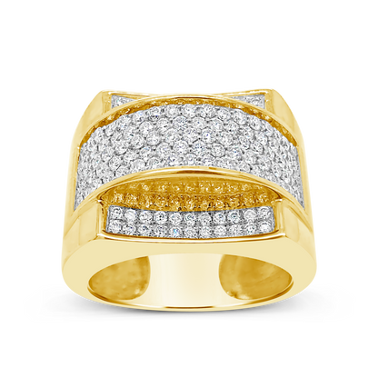 Diamond Ring 1.50 CTW Round Cut 10K Yellow Gold