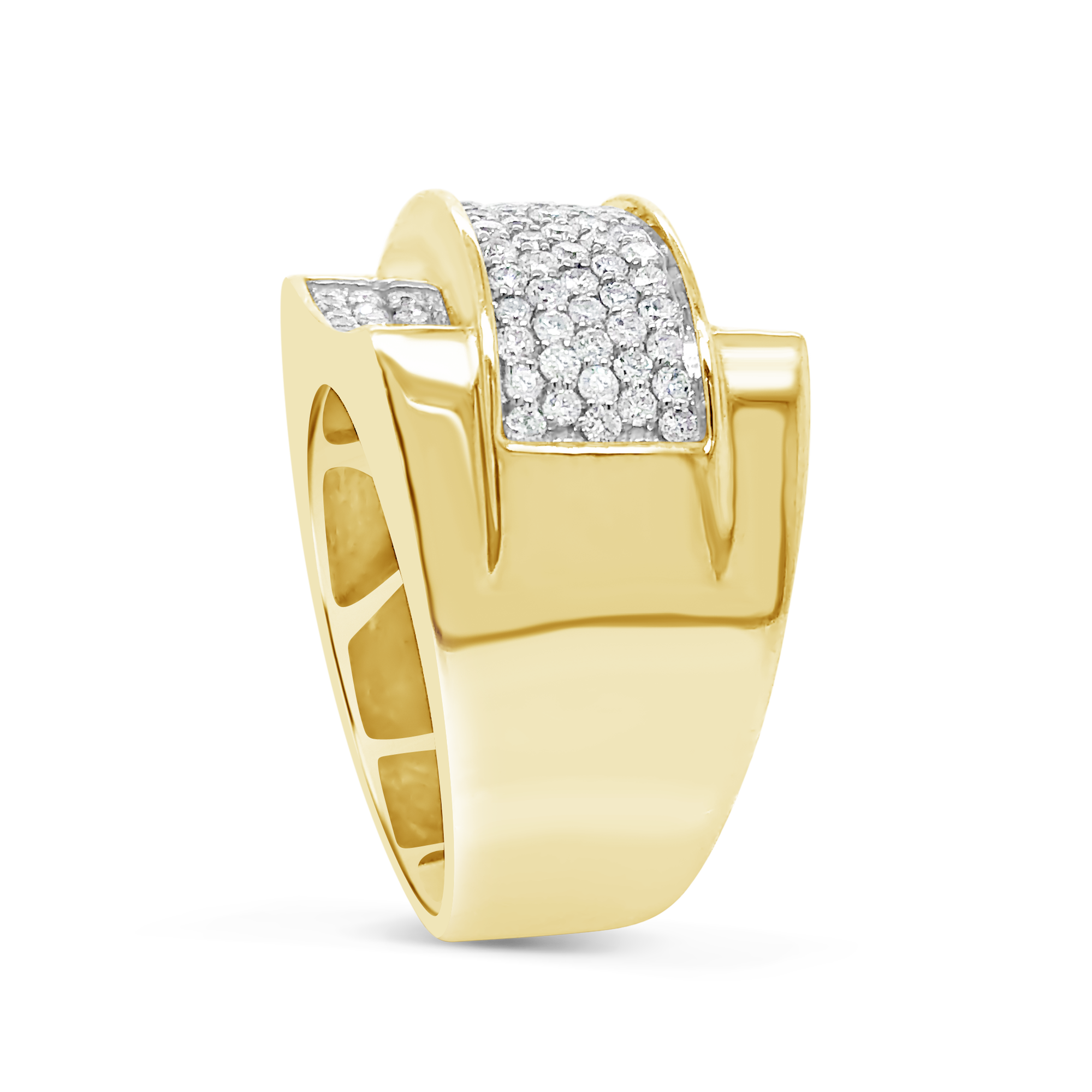 Diamond Ring 1.50 CTW Round Cut 10K Yellow Gold
