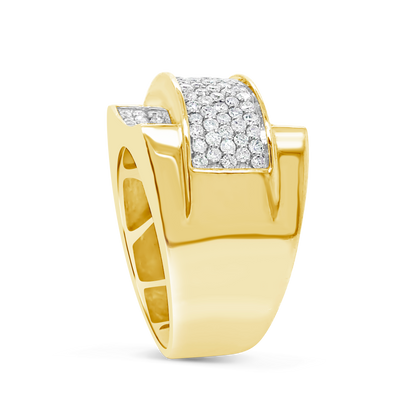 Diamond Ring 1.50 CTW Round Cut 10K Yellow Gold