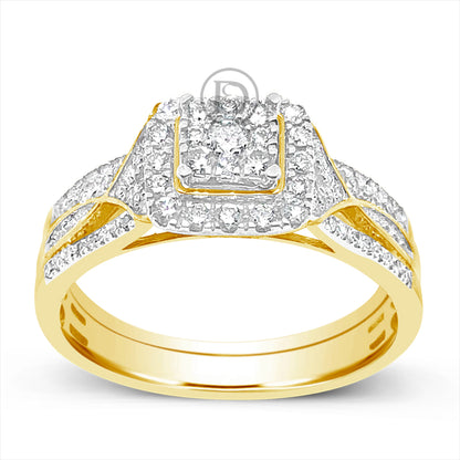 Diamond Halo Engagement Ring .50 CTW Round Cut 14K White Gold