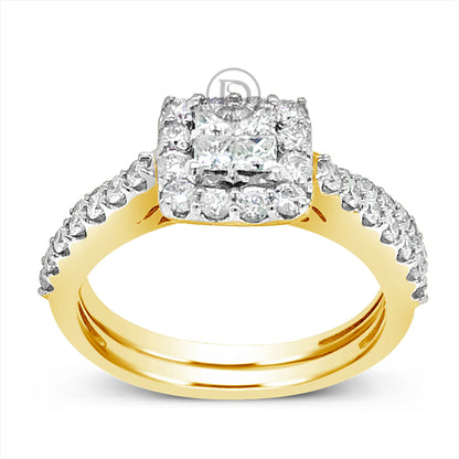 Diamond Engagement Ring 1 CTW 14K Yellow Gold Bridal Set