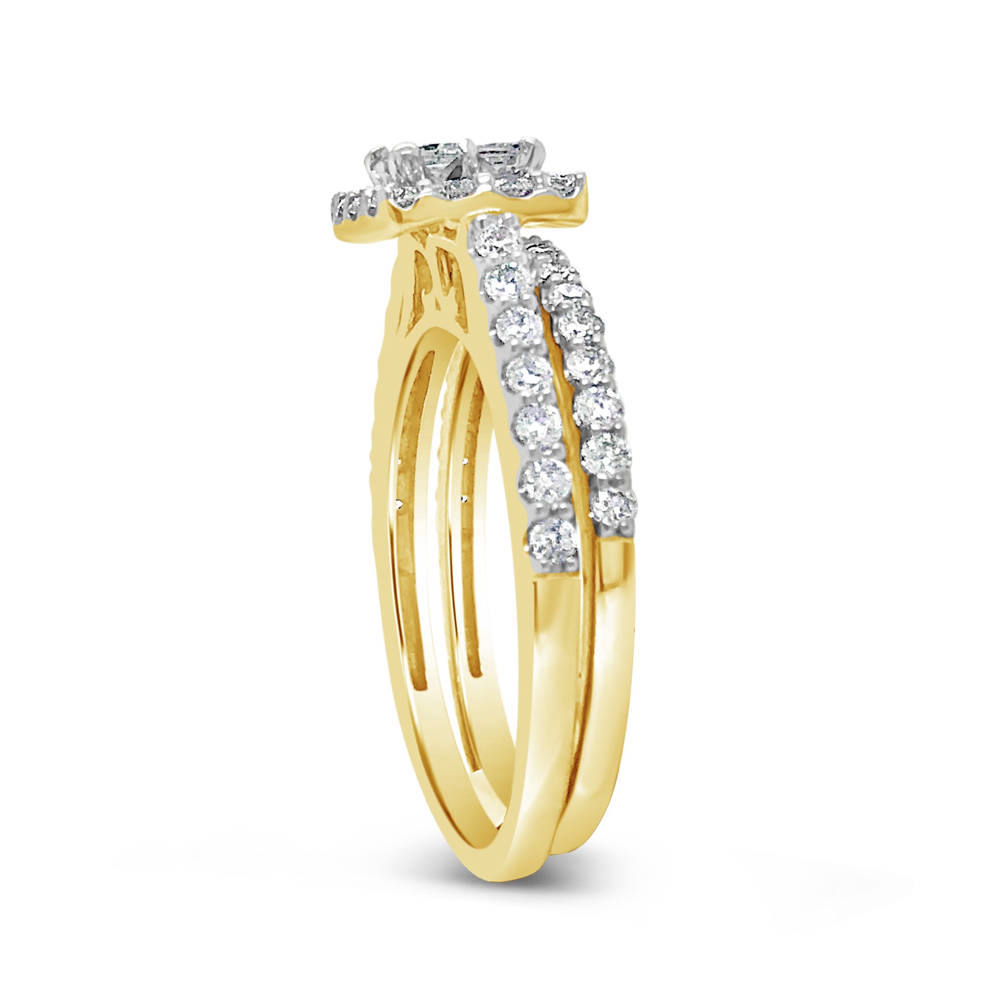 Diamond Engagement Ring 1 CTW 14K Yellow Gold Bridal Set