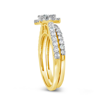 Diamond Engagement Ring 1 CTW 14K Yellow Gold Bridal Set