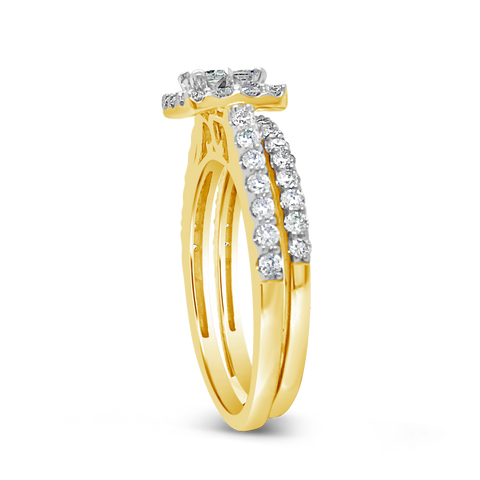 Diamond Engagement Ring 1 CTW 14K Yellow Gold Bridal Set