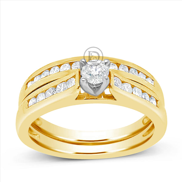 Diamond Engagement Ring .55 CTW Round Cut 14K Yellow Gold