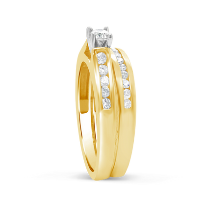 Diamond Engagement Ring .55 CTW Round Cut 14K Yellow Gold