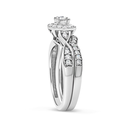 Diamond Halo Engagement Ring .40 CTW 14k White Gold