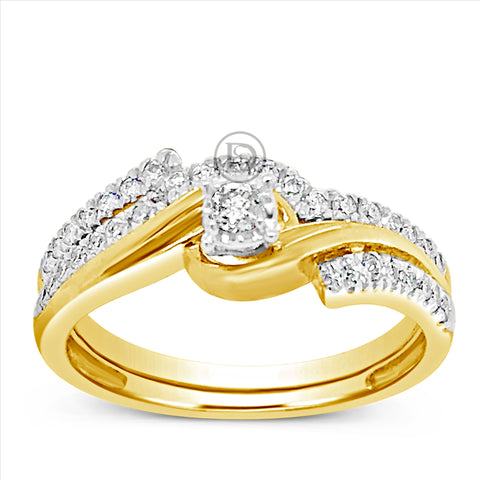 Diamond Engagement Ring .33 CTW Round Cut 10K Yellow Gold