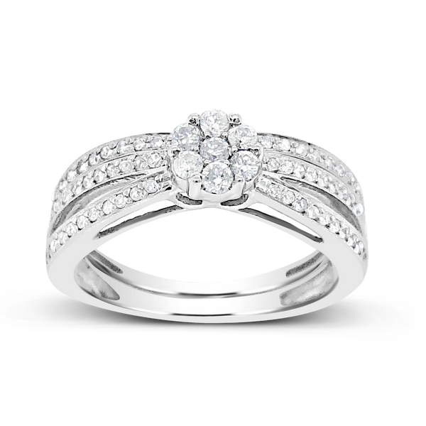 Diamond Halo Engagement Ring .40 CTW Round Cut 14K White Gold