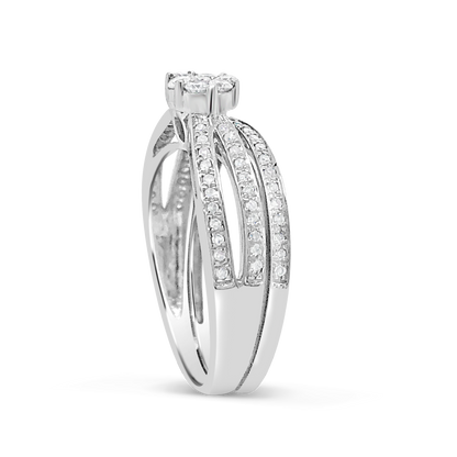 Diamond Halo Engagement Ring .40 CTW Round Cut 14K White Gold