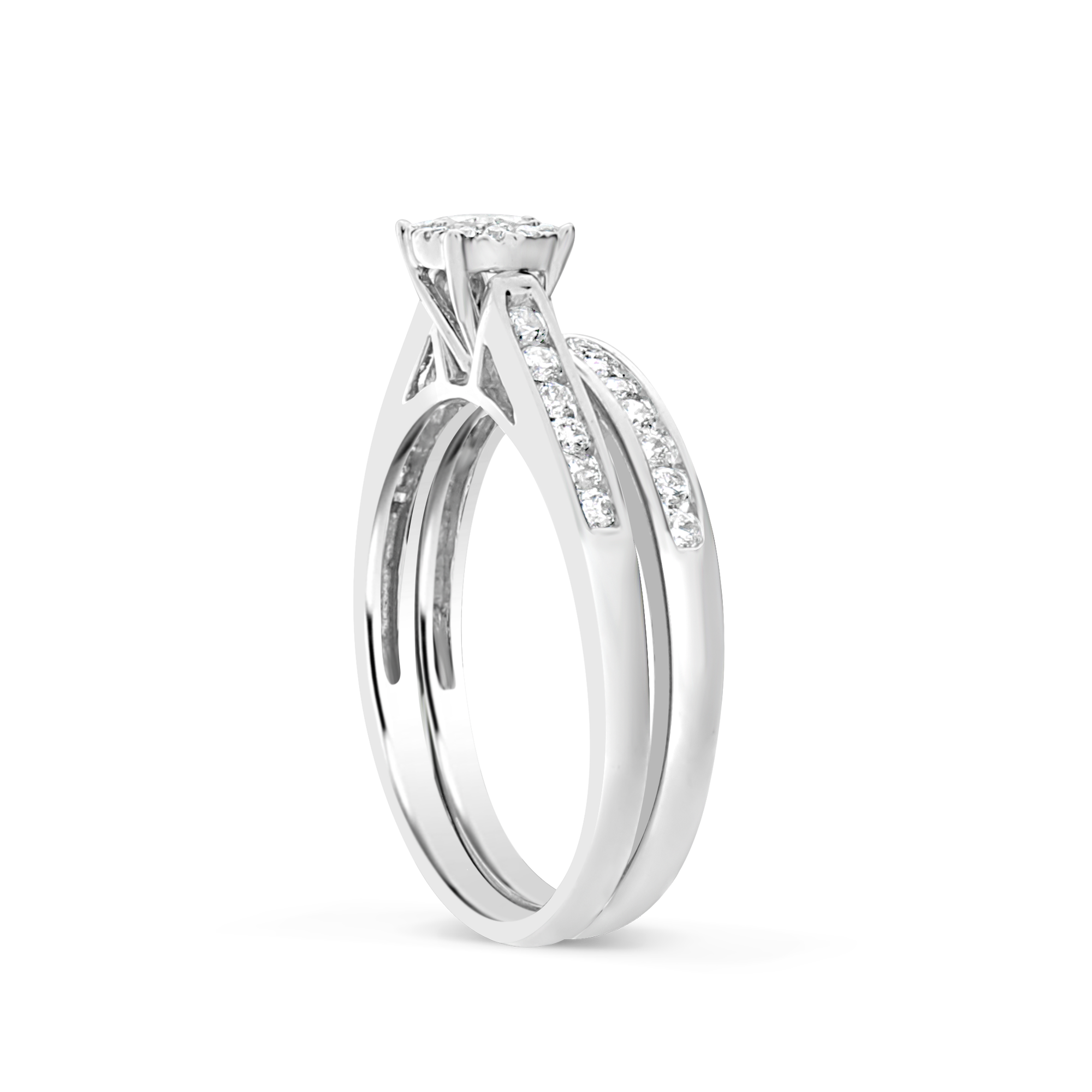 Diamond Engagement Ring .53 CTW Round Cut 14K White Gold