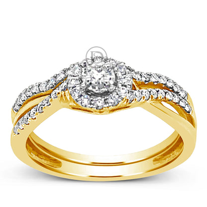 Diamond Halo Engagement Ring .33 CTW Round Cut 14K White Gold