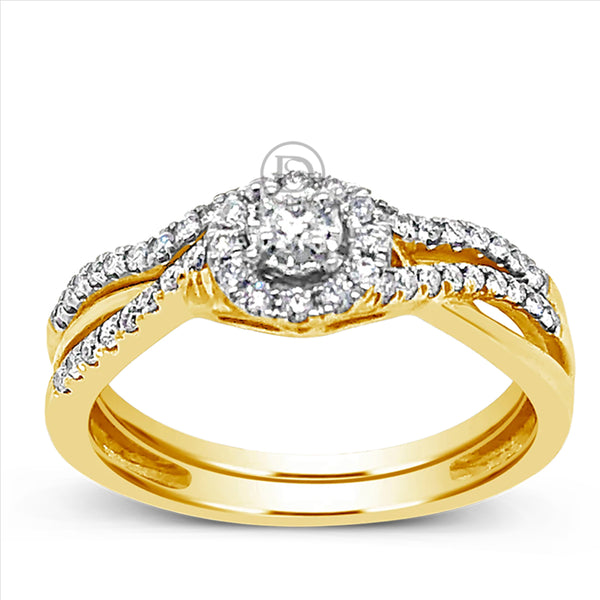 Diamond Halo Engagement Ring 2 CTW Round Cut 14K White Gold
