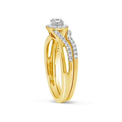 Diamond Halo Engagement Ring 2 CTW Round Cut 14K White Gold