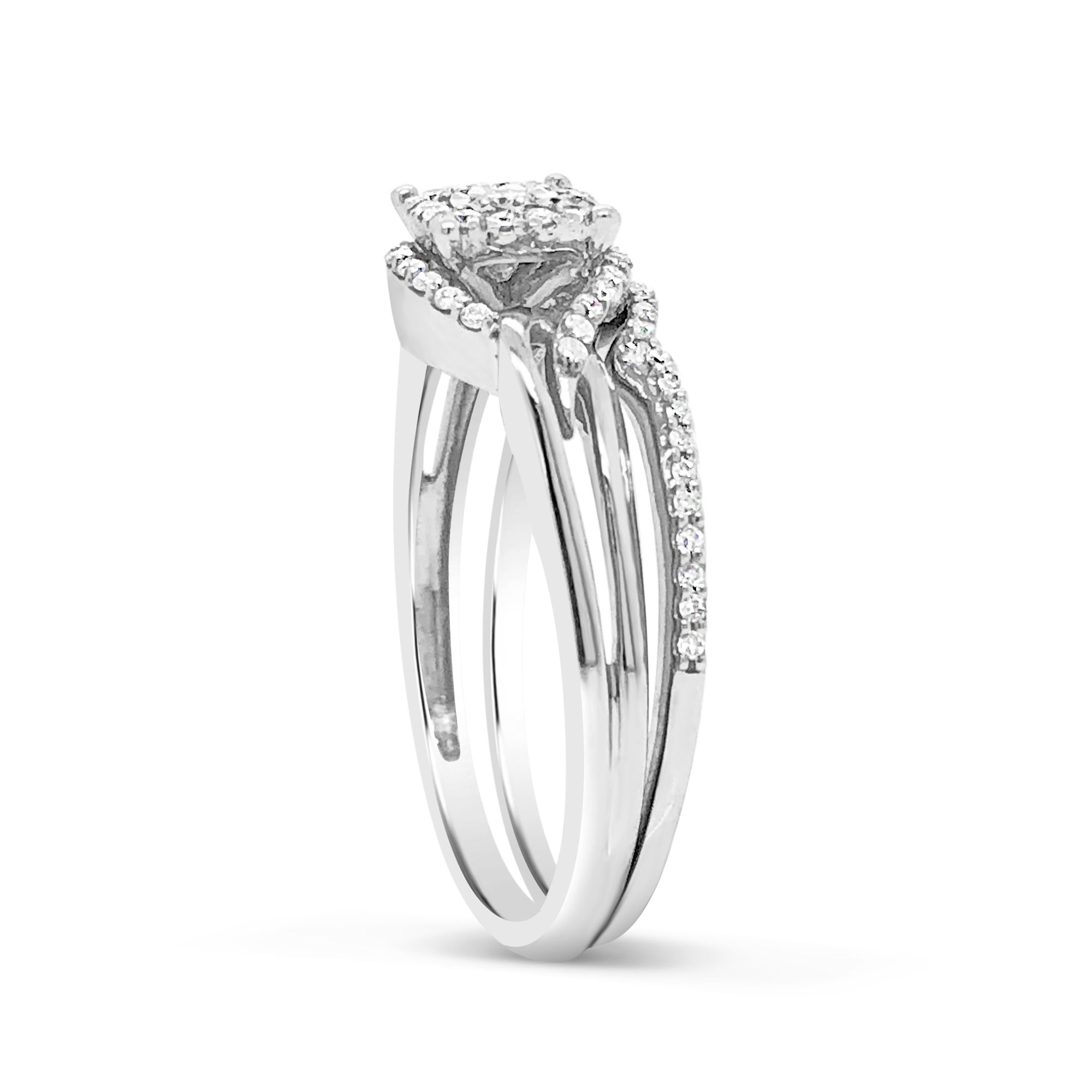 Diamond Halo Engagement Ring .25 CTW Round Cut 14K White Gold