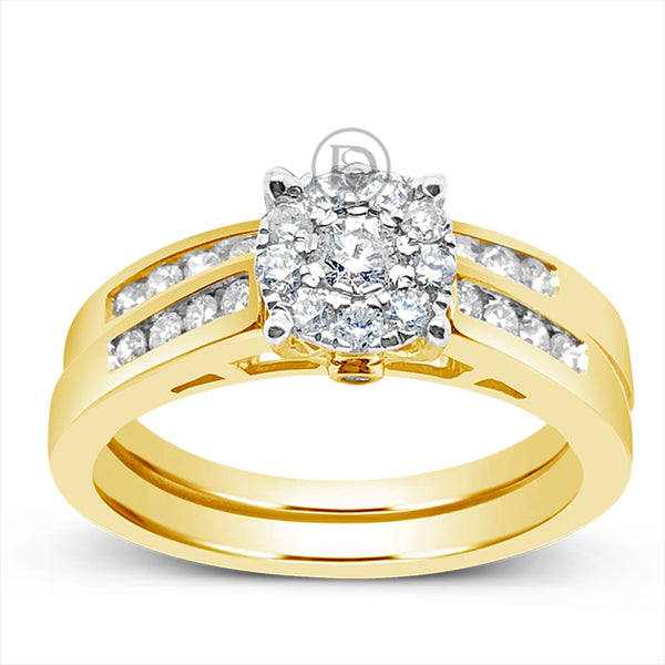 Diamond Halo Engagement Ring .50 CTW Round Cut 14K White Gold