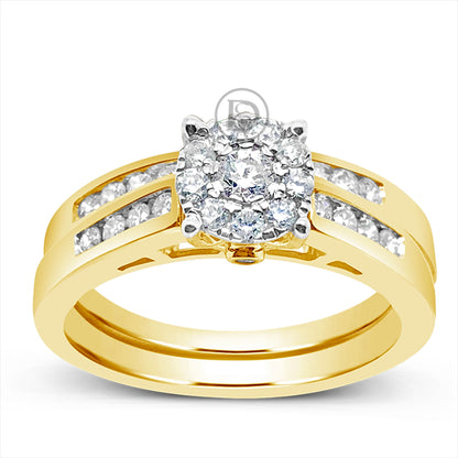 Diamond Halo Engagement Ring .50 CTW Round Cut 14K White Gold