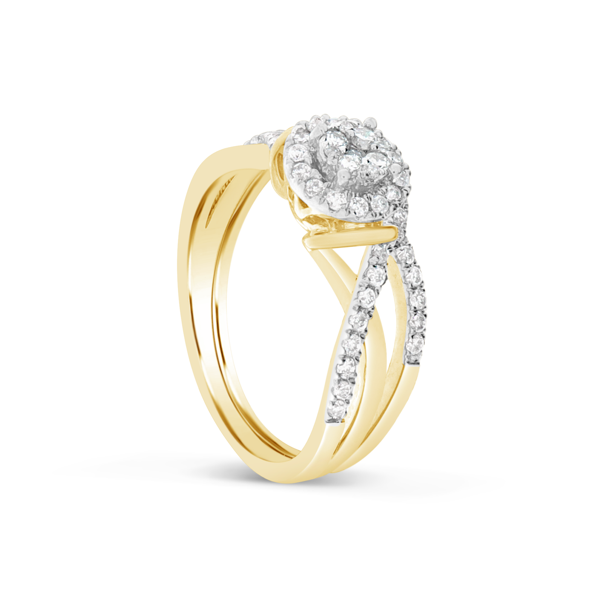 Infinity Diamond Halo Engagement Ring .49 CTW Round Cut 14K Rose Gold