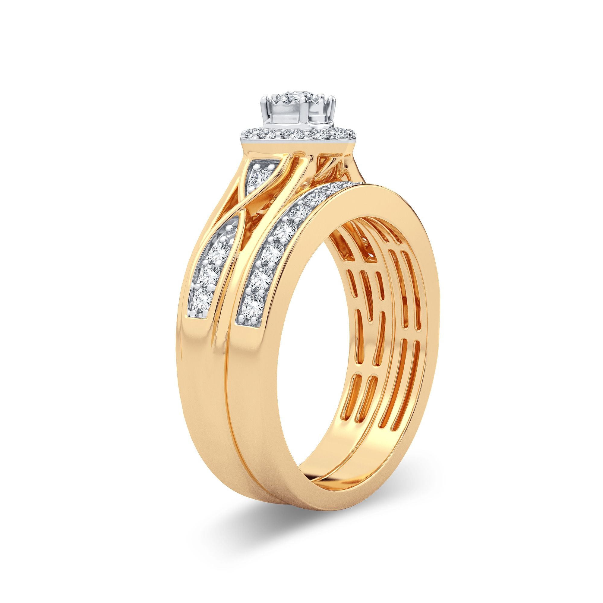 14K 0.54CT Diamond Bridal Ring Exotic Diamonds