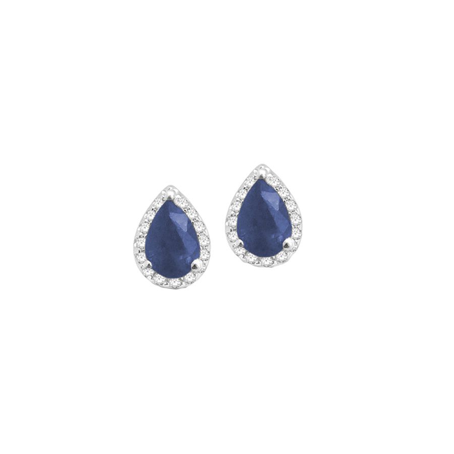 14K 0.18CT  Diamond  SAPPHIRE  Earring