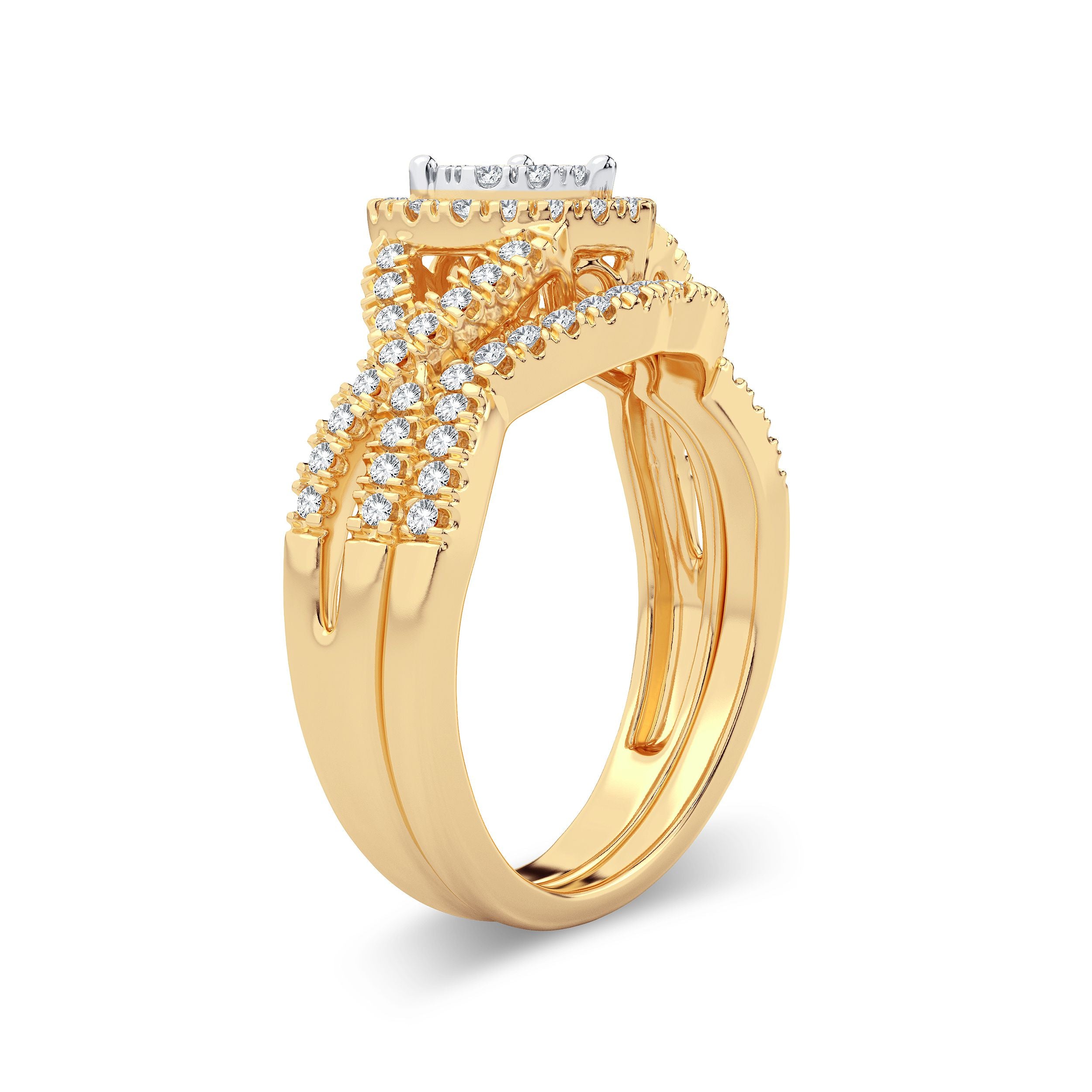 14K 0.50ct Diamond Bridal Ring Exotic Diamonds