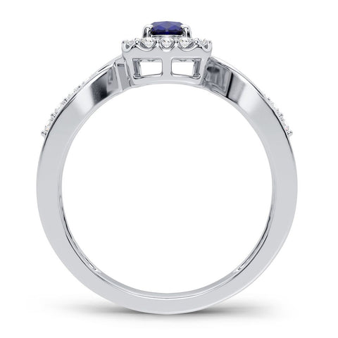 14K 0.25CT Diamond Ring Sapphire