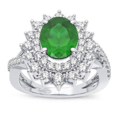 14K 0.70CT Diamond Ring Emerald