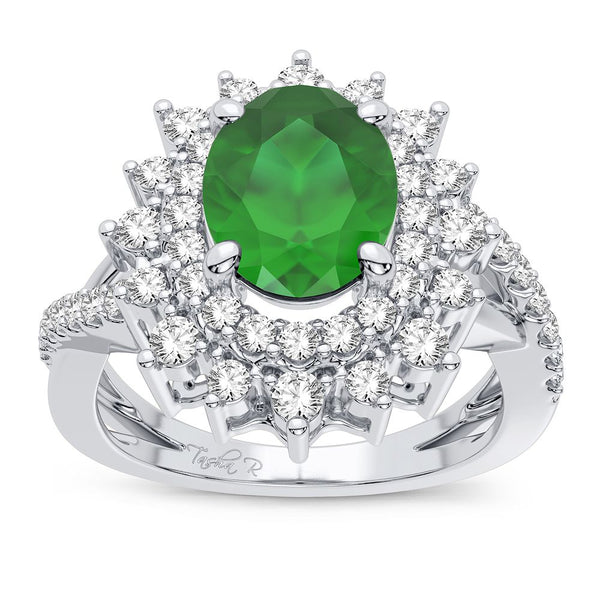 14K 0.70CT Diamond Ring Emerald