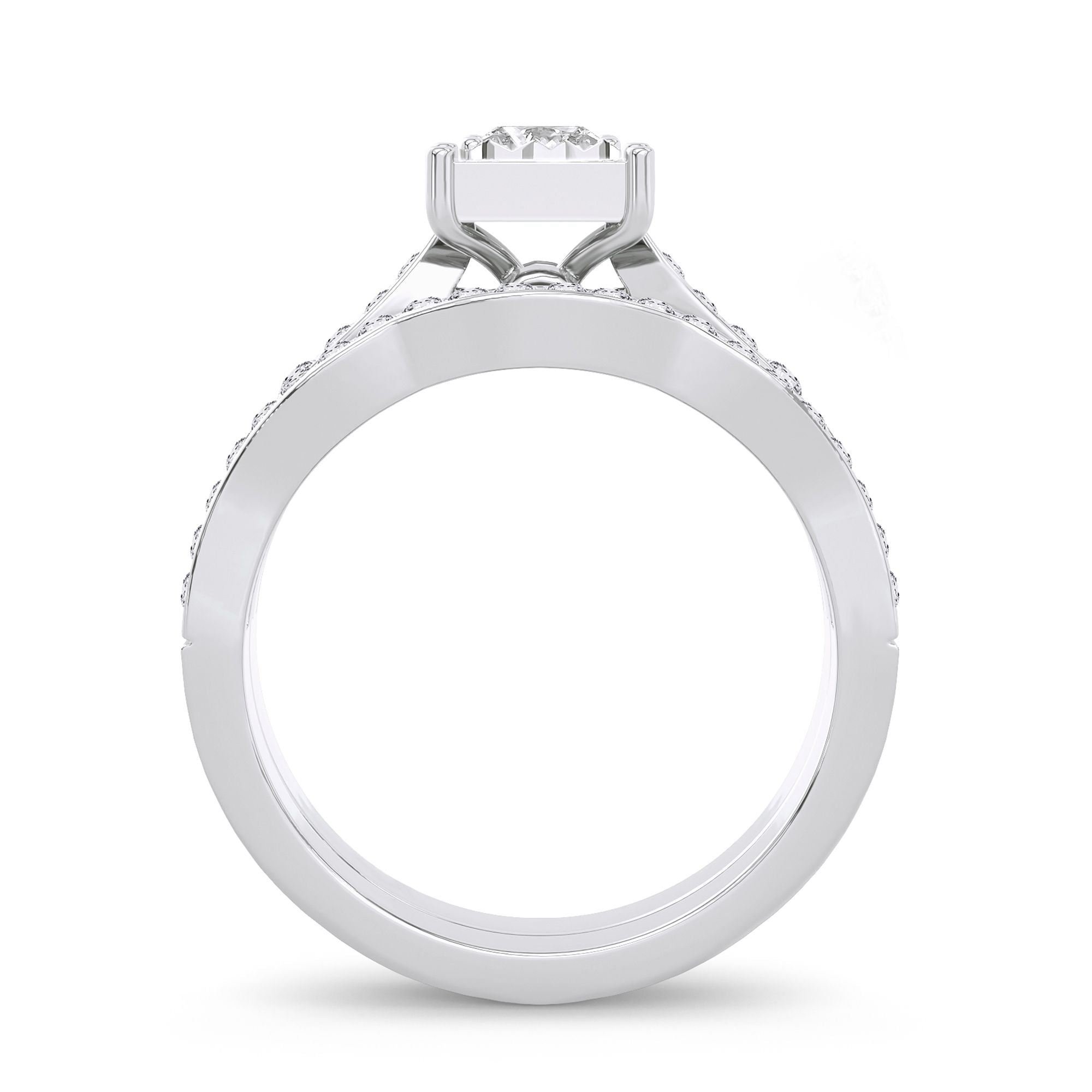 14K 0.90ct Diamond Bridal Ring