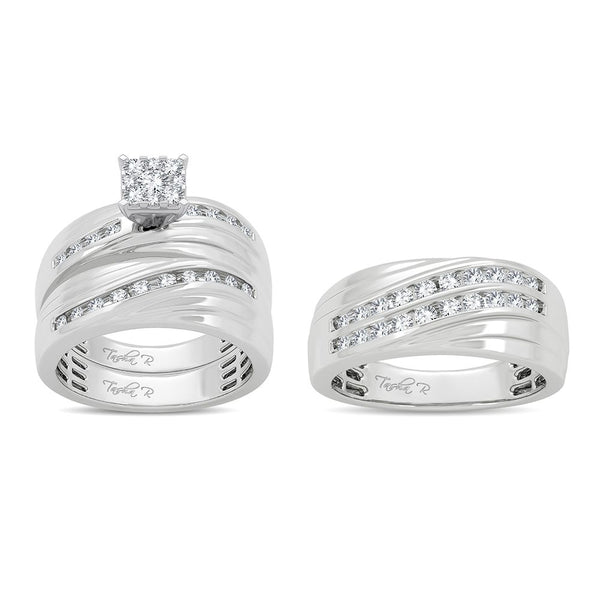 14K 1.13CT Diamond Trio Set