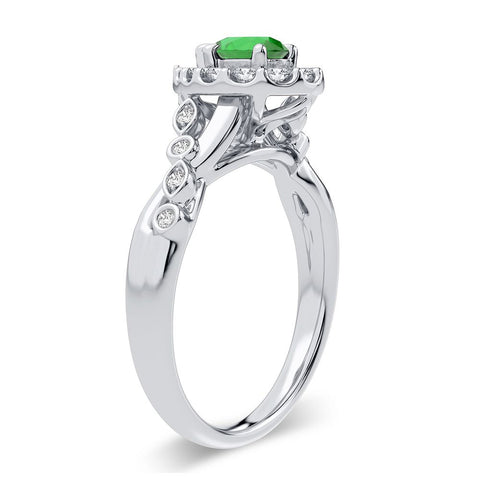 14K 0.27CT Diamond Ring Emerald