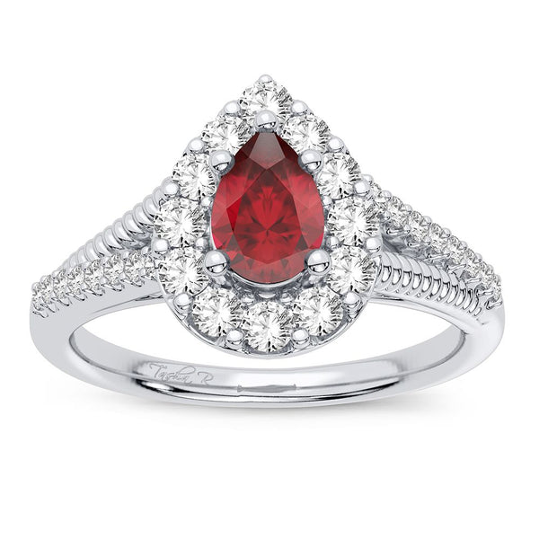 14K 0.33CT Diamond Ring Ruby