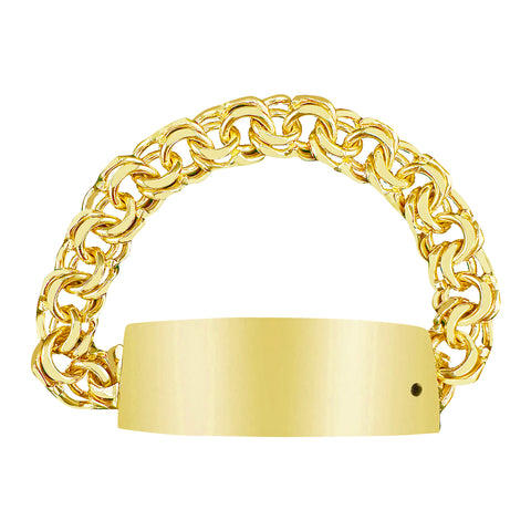 10K Yellow Gold Chino Link ID Bracelet