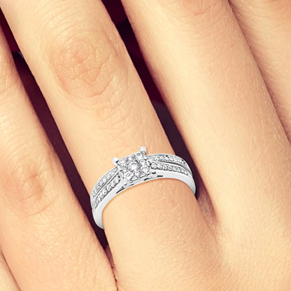 Diamond Engagement Ring .30 CTW Round Cut 14K White Gold