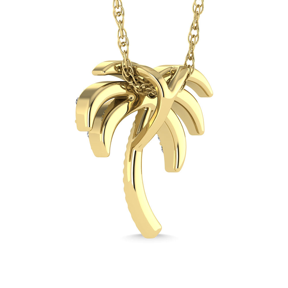 Diamond 1/10 Ct.Tw. Palm Tree Pendant in 10K Yellow Gold