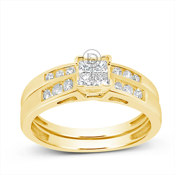Diamond Engagement Ring .50 CTW Princess Cut 10K Yellow Gold