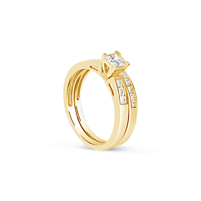Diamond Engagement Ring .50 CTW Princess Cut 10K Yellow Gold