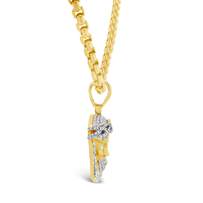 Diamond Jesus Pendant .65 CTW Round Cut 10K Yellow Gold