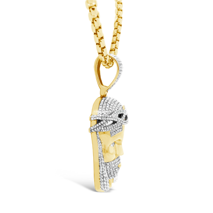 Diamond Jesus Pendant 1.35 CTW Round Cut 10K Yellow Gold