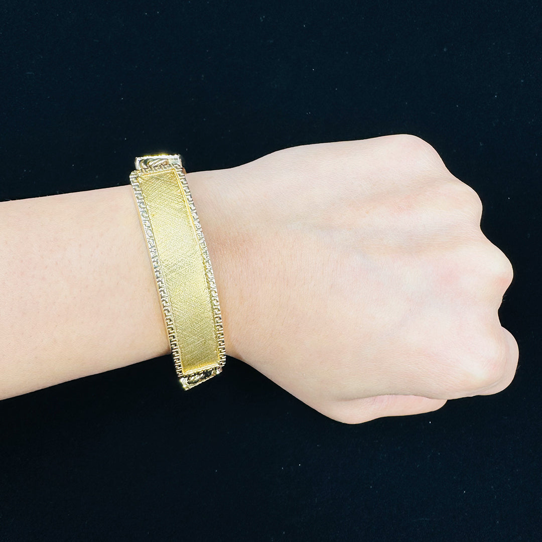 10K yellow gold chino link ID bracelet with Saint Jude