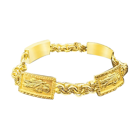 10K yellow gold chino link ID kids bracelet