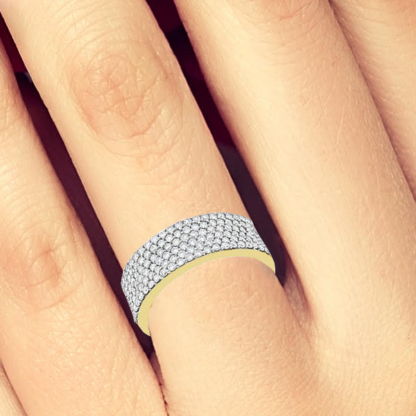 Diamond Band .90 CTW Round Cut 14K yellow Gold