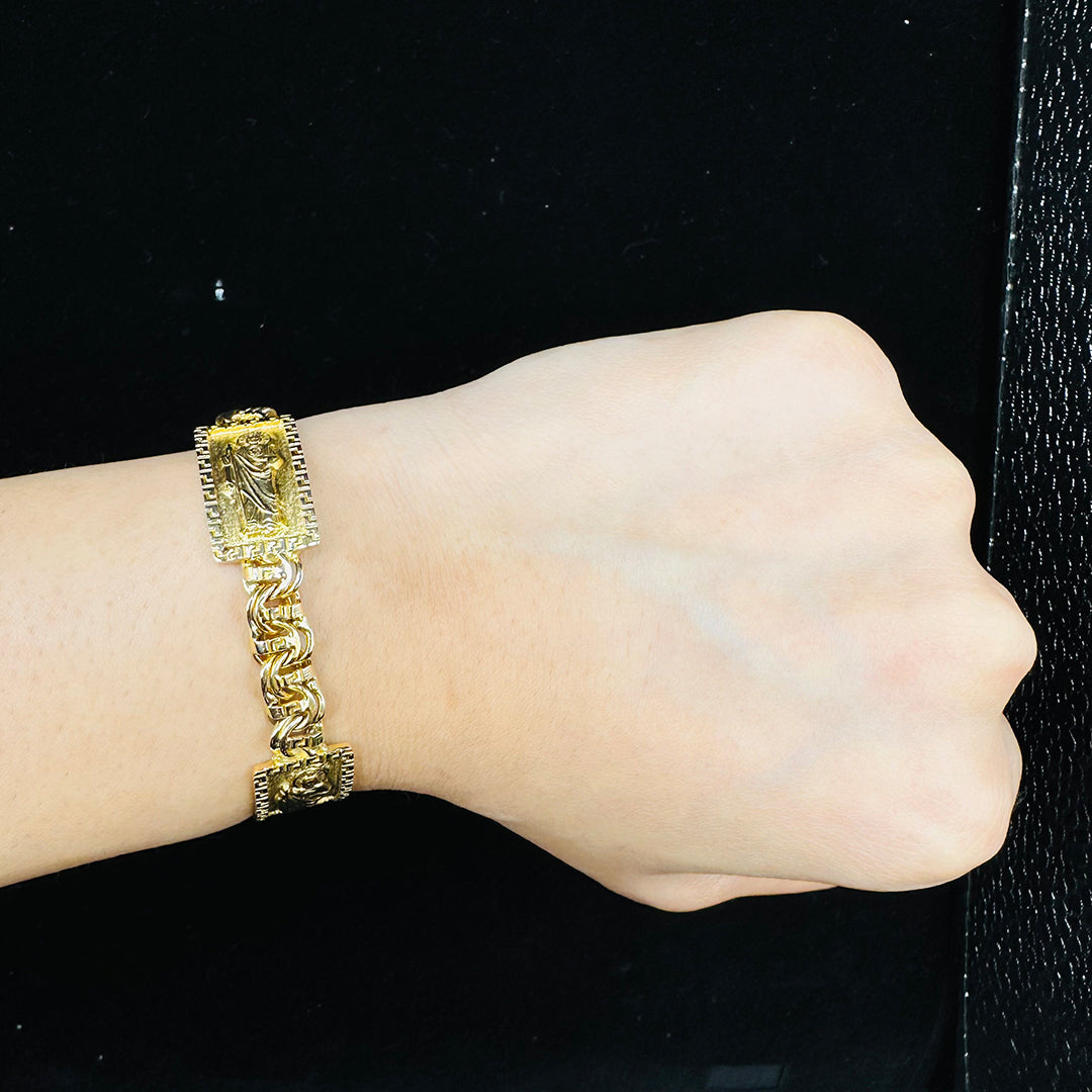 10K yellow gold chino link ID kids bracelet - Main Image