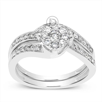 Diamond Halo Engagement Ring .50 CTW Round Cut 10K White Gold